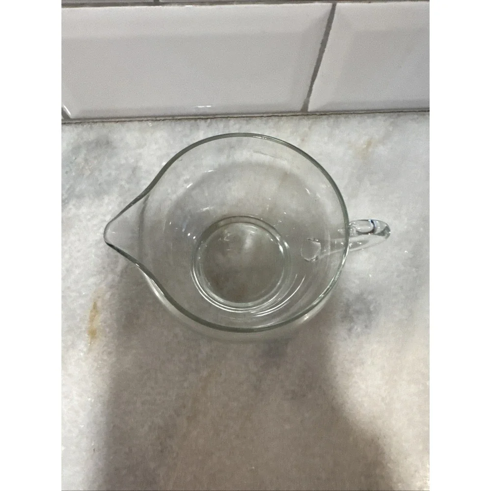 Vintage Hand Blown‎ Clear Glass Cream And Sugar Set OLA002